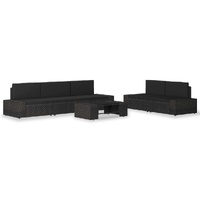 6 Piece Garden Lounge Set Poly Rattan
