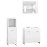 3 Piece Bathroom Furniture Set Engineered Wood