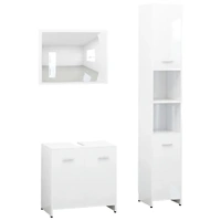 3 Piece Bathroom Furniture Set Engineered Wood