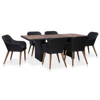 Outdoor Dining Set with Cushions Poly Rattan