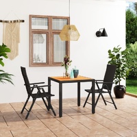 Garden Dining Set Black and Brown