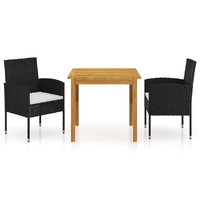 Garden Dining Set Black