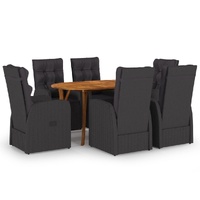Garden Dining Set Black