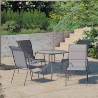 5 Piece Outdoor Dining Set Steel Anthracite