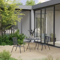 Garden Dining Set Steel Anthracite