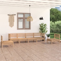 6 Piece Garden Lounge Set Solid Pinewood