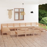 14 Piece Garden Lounge Set Solid Pinewood