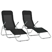 Folding Sun Loungers 2 pcs Textilene