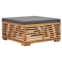 Garden Footrest with Cushion Solid Teak Wood