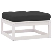 Garden Footstool with Cushion Solid Pinewood