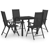 Garden Dining Set Aluminium Black