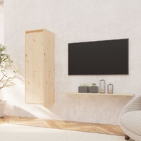 Wall Cabinet 30x30x100 cm Solid Wood Pine