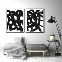 Rock N Roll 2 Sets Black Frame Canvas Wall Art