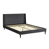 Anaconda Velvet Bed Frame Double Size Mattress Base Platform Wooden Headboard