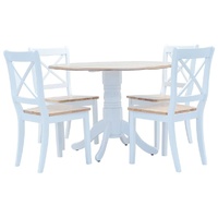 5 Piece Dining Set Solid Rubber Wood