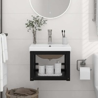 Bathroom Washbasin Frame with Built-in Basin Iron