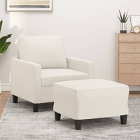 Fairmont Sofa Chair with Footstool Faux Leather