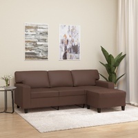 Southington 3-Seater Sofa with Footstool 180 cm Faux Leather