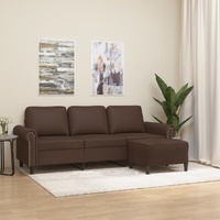 Sedona 3-Seater Sofa with Footstool 180 cm Faux Leather