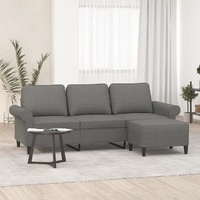 Escondido 3-Seater Sofa with Footstool 180 cm Fabric