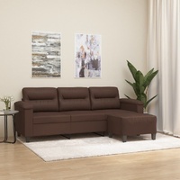 Dorridge 3-Seater Sofa with Footstool 180 cm Faux Leather