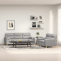 Northallerton Sofa Set with Throw Pillows&Cushions Fabric