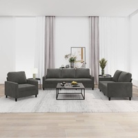 Jasper Sofa Set with Cushions Dark Grey Velvet