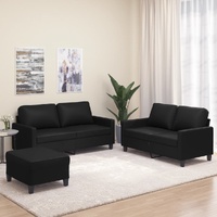 Claremore 3 Piece Sofa Set with Cushions Faux Leather