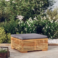 Garden Footrest with Cushion Solid Wood Teak