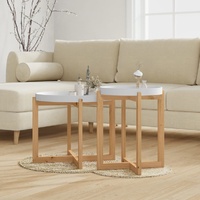 Coffee Tables 2 pcs Engineered Wood and Solid Wood Pine
