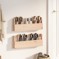 Wall-mounted Shoe Racks 2 pcs Solid Wood Pine