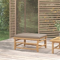 Garden Footstool with Cushion Bamboo