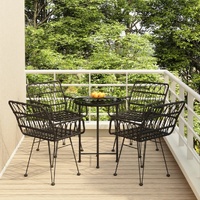 5 Piece Garden Dining Set Poly Rattan