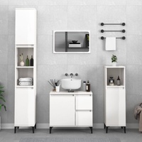 2 Piece Bathroom Furniture Set Engineered Wood