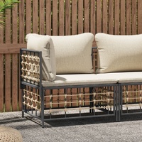 Garden Sofa with Cushions Poly Rattan