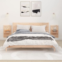 Wall-mounted Bedside Shelves 2 pcs Solid Pine Wood