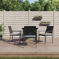 Garden Dining Set with Cushions Poly Rattan and Steel
