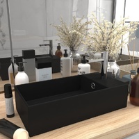 Bathroom Sink with Overflow Ceramic Matt