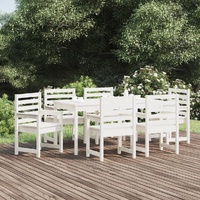 7 Piece Garden Dining Set Solid Pine Wood