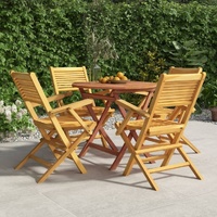 5 Piece Garden Dining Set Solid Teak Wood