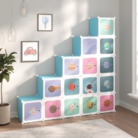 Cube Storage Cabinet for Kids with Cubes White PP