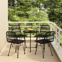 5 Piece Garden Dining Set Poly Rattan