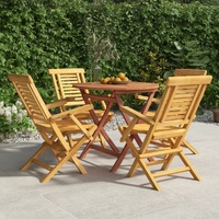 5 Piece Garden Dining Set Solid Teak Wood