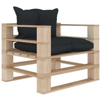 Garden Pallet Sofa with Cushions Wood