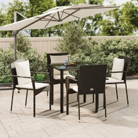 Garden Dining Set with Cushions Poly Rattan