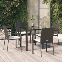 Garden Dining Set with Cushions Poly Rattan