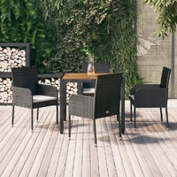 Garden Dining Set with Cushions Poly Rattan