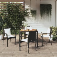Garden Dining Set with Cushions Poly Rattan
