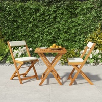 3 Piece Folding Bistro Set Solid Acacia Wood