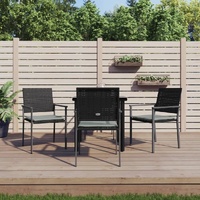 Garden Dining Set with Cushions Poly Rattan and Steel
